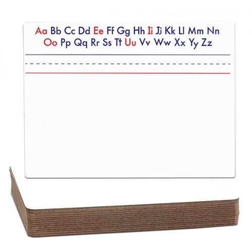 9" x 12" Magnetic Dry-Erase with Printed Alphabet/Plain Two-Sided Lap Boards - 12pk