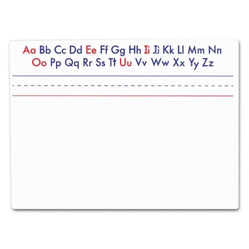 9" x 12" Magnetic Dry-Erase with Printed Alphabet/Plain Two-Sided Lap Boards - 24pk