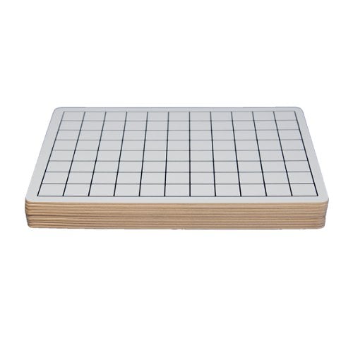 9" x 12" Two-Sided 1" Squares Grid/Plain Dry-Erase Lap Boards - 24pk