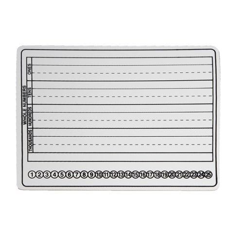 9" x 12" Two-Sided Dry-Erase Basic Skills Classroom Lap Boards for Writing and Math -12pk