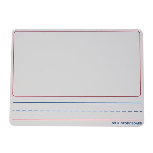9" x 12" Two-Sided Story Dry Erase Lap Boards with Writing Lines - 12pk
