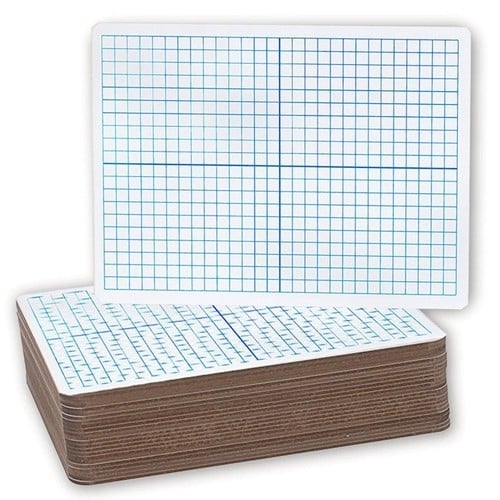 9" x 12" XY Axis Grid/Plain Two-Sided Dry Erase Lap Boards