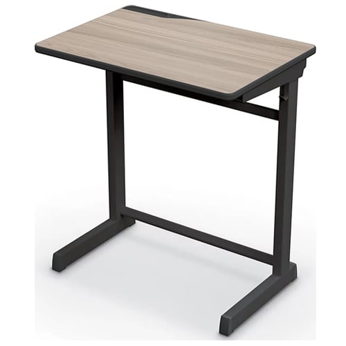 Essentials Student Desk (Black Frame + Silverwood Laminate) - 91175