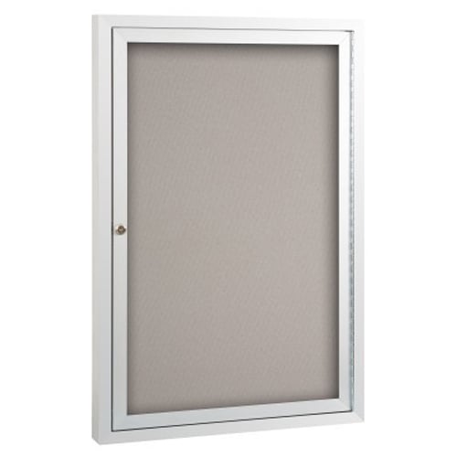 Best-Rite 3' x 3' Deluxe Vinyl Bulletin Board Cabinet - 1 Hinged Door