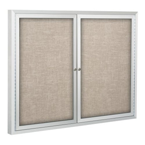 Best-Rite 3' x 4' Standard Fabric Bulletin Board Cabinet - 2 Hinged Doors