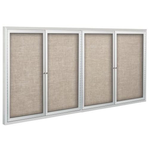 Best-Rite 4' x 8' Standard Fabric Bulletin Board Cabinet - 4 Hinged Doors