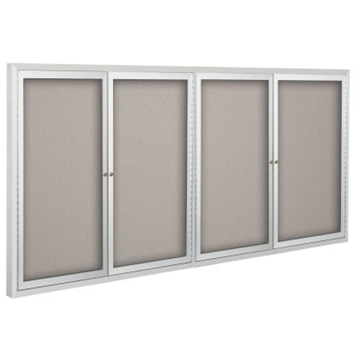 Best-Rite 4' x 12' Standard Vinyl Bulletin Board Cabinet - 4 Hinged Doors