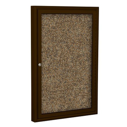 Best-Rite 36" x 30" 1- Door Indoor Enclosed Rubber-Tak Bulletin Board with Coffee Frame