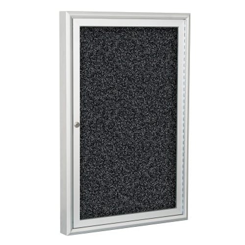 Best-Rite 36" x 24" 1- Door Outdoor Enclosed Rubber-Tak Bulletin Board with Silver Frame