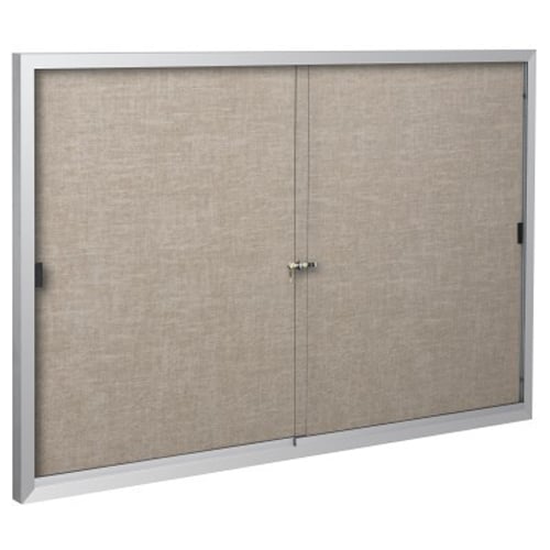 Best-Rite 3' x 5' Standard Fabric Bulletin Board Cabinet - 2 Sliding Doors