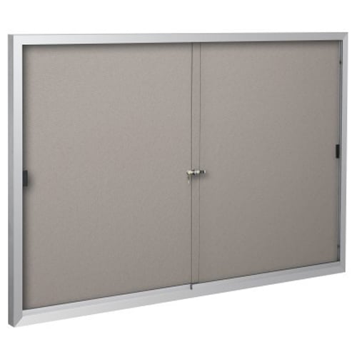 Best-Rite 4' x 6' Standard Vinyl Bulletin Board Cabinet - 2 Sliding Doors