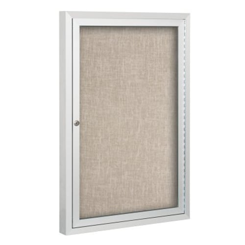 Best-Rite Deluxe Fabric Bulletin Board Cabinet - 1 Hinged Door
