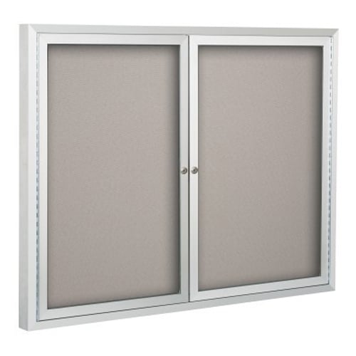 Best-Rite Deluxe Vinyl Bulletin Board Cabinet - 2 Hinged Doors