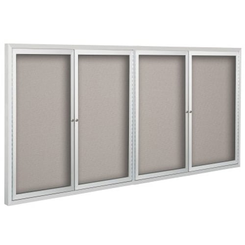 Best-Rite 4' x 8' Deluxe Vinyl Bulletin Board Cabinet - 4 Hinged Doors