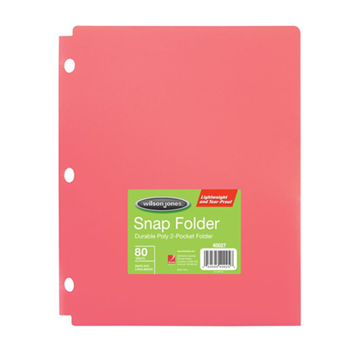 Wilson Jones Fashion Color Snap Folders for Binders 25pk - A7040027E