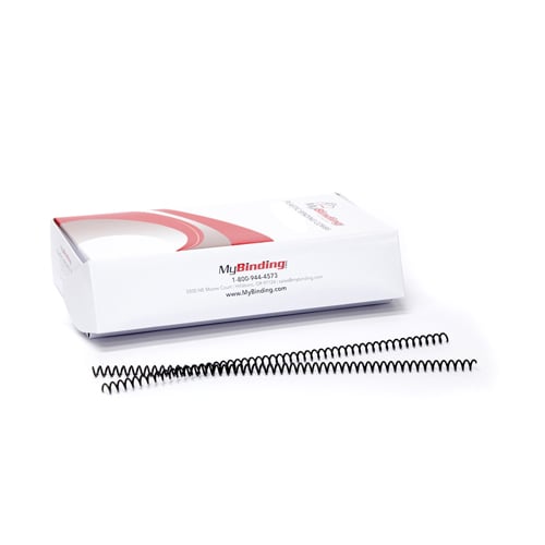 9mm Black 4:1 Pitch Spiral Binding Coil - 100pk