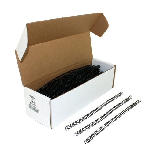 9mm Black 4:1 Pitch Spiral Binding Coil - 100pk