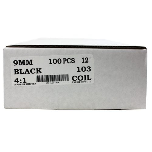 9mm Black 4:1 Pitch Spiral Binding Coil - 100pk