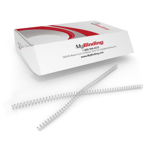 9mm Clear 4:1 Pitch Spiral Binding Coil - 100pk