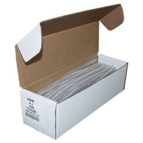 9mm Clear 4:1 Pitch Spiral Binding Coil - 100pk