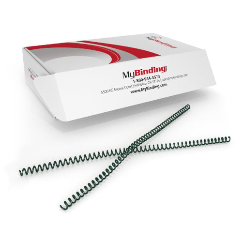 9mm Dark Green 4:1 Pitch Spiral Binding Coil - 100pk