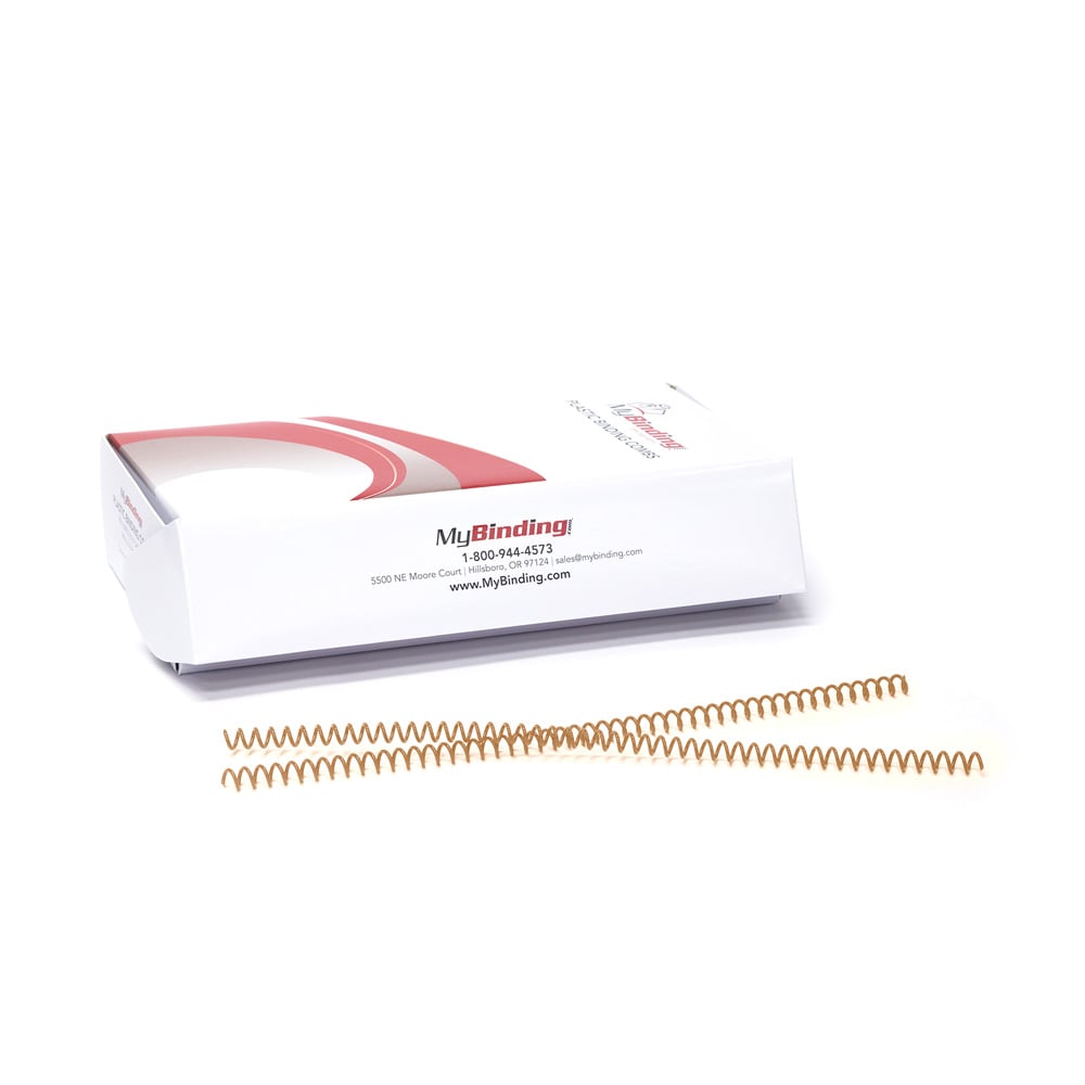 9mm Gold 4:1 Pitch Spiral Binding Coil - 100pk