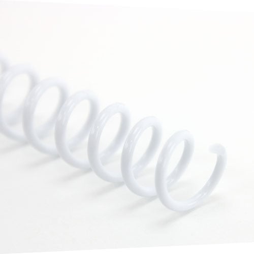 9mm White 4:1 Pitch Spiral Binding Coil - 100pk