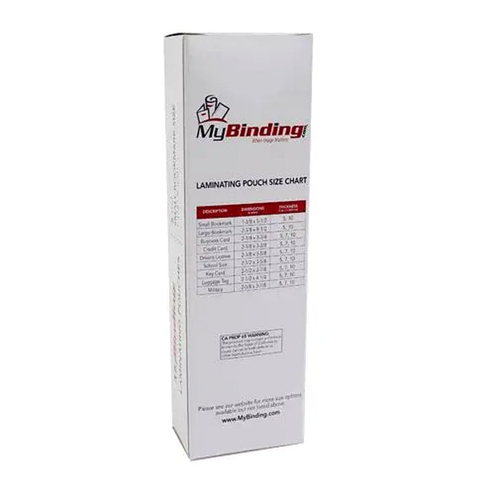 1-3/8" x 5-1/2" Bookmark Laminating Pouches - 100/Pk