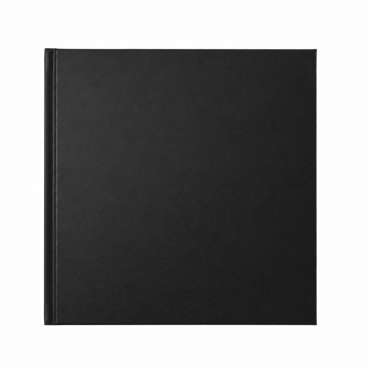 Leatherette 1/8" Black Thermal Binding Hard Covers 12" x 12" - 10 Pack
