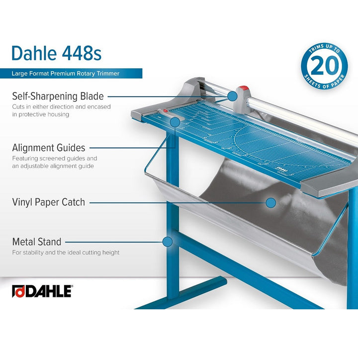 Dahle Model 448S 51-1/8" Premium LF Rolling Trimmer with Stand