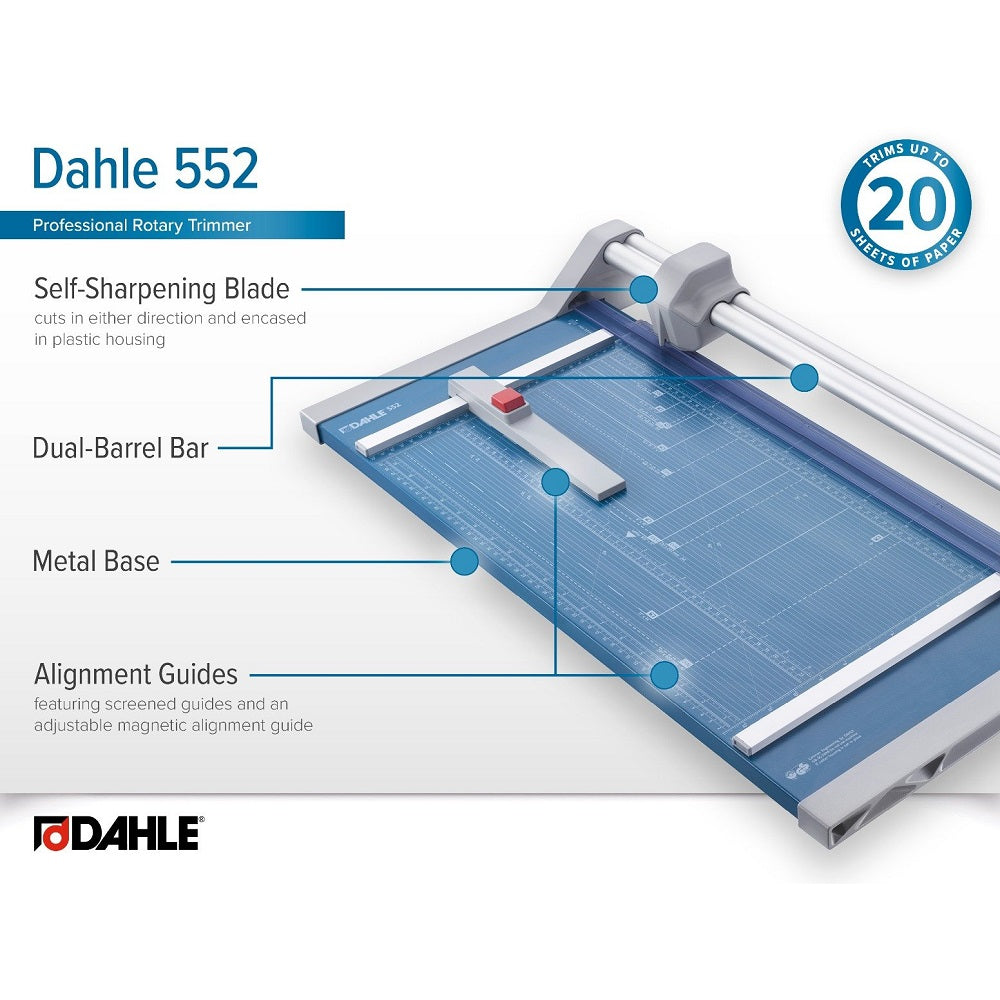 Dahle Model 552 Professional Rolling Trimmer - 20 1/8 Inch
