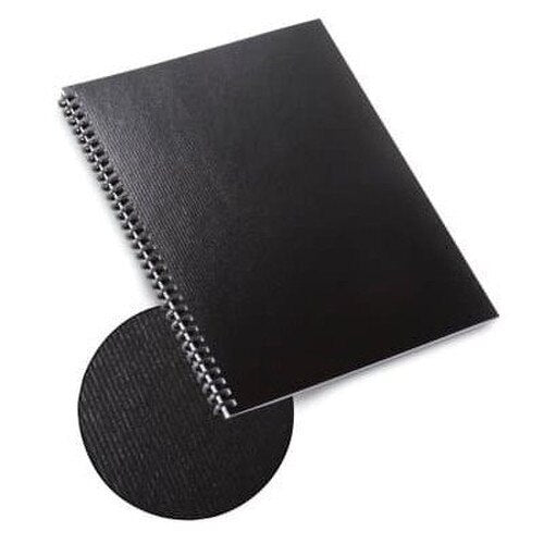 GBC Black 8.5" x 11" Herringbone Regency Covers (2000852G) - 200pk