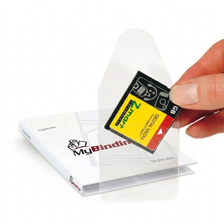 Self-Adhesive Memory Card Pocket with Flap (2" x 2-1/8", Crystal Clear) - 100pk