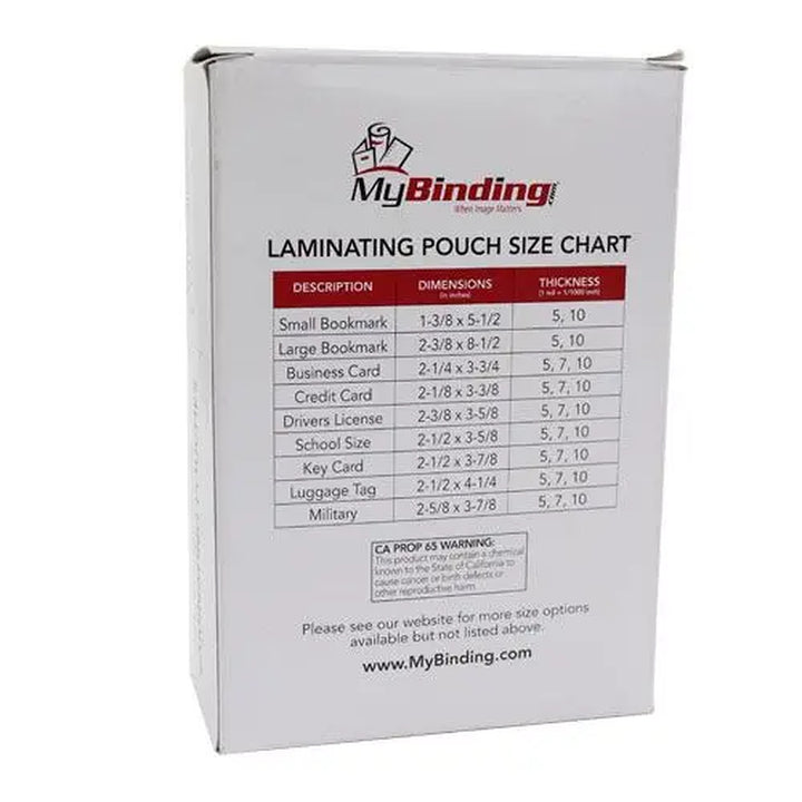 10MIL 4" x 6" Photo Card Laminating Pouches - 100PK