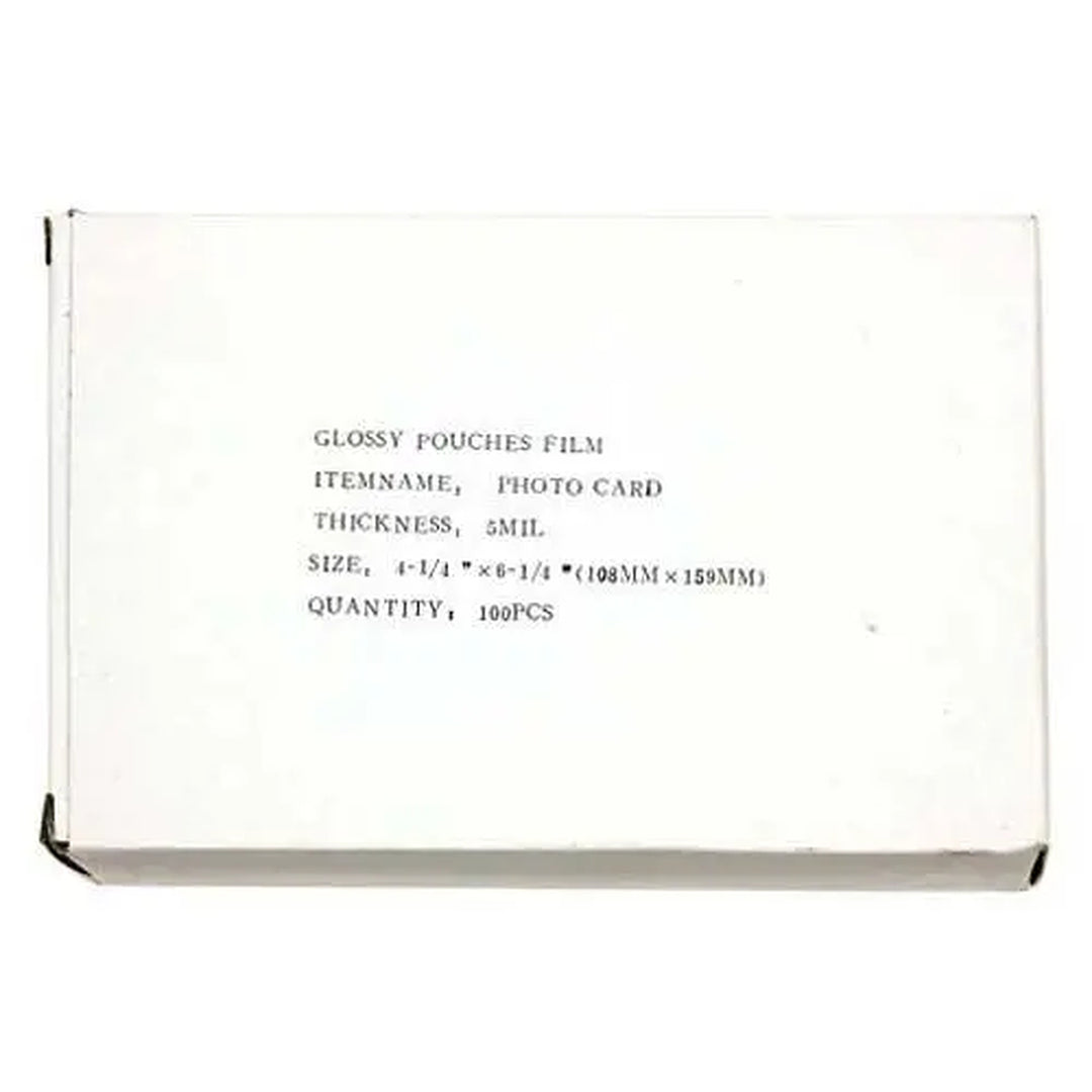 5MIL 4" x 6" Photo Card Laminating Pouches - 100pk