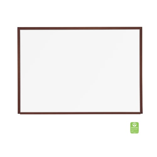 Best-Rite 2' x 3' Porcelain Steel Markerboard with Mahogany Wood Trim