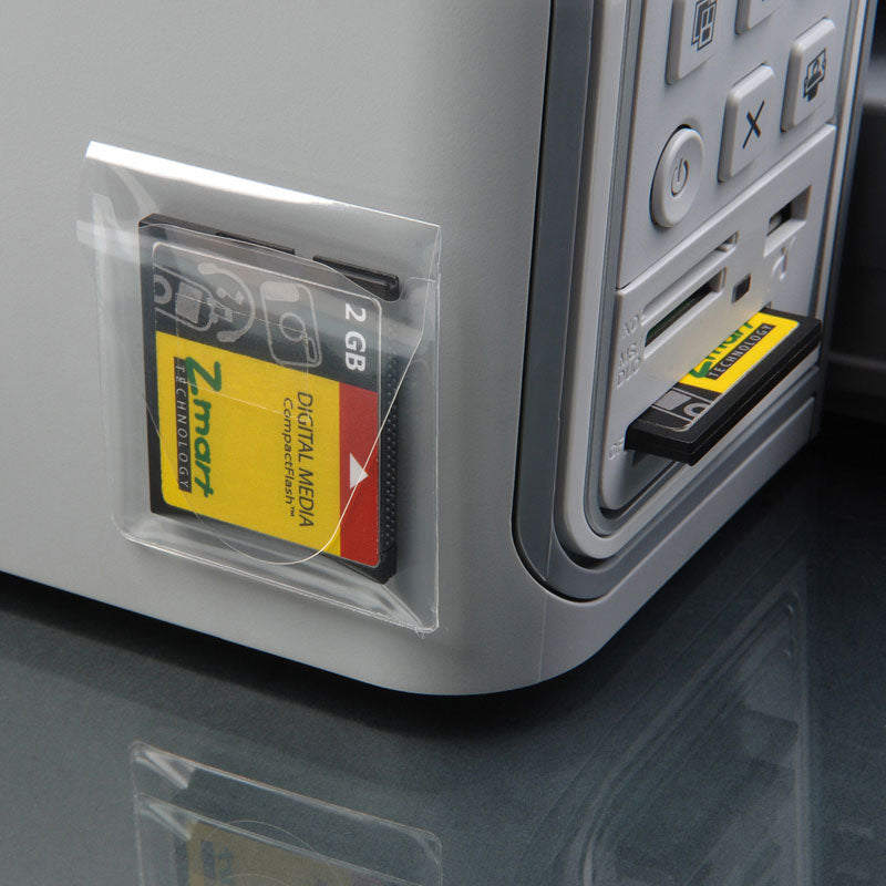 Self-Adhesive Memory Card Pocket with Flap (2" x 2-1/8", Crystal Clear) - 100pk