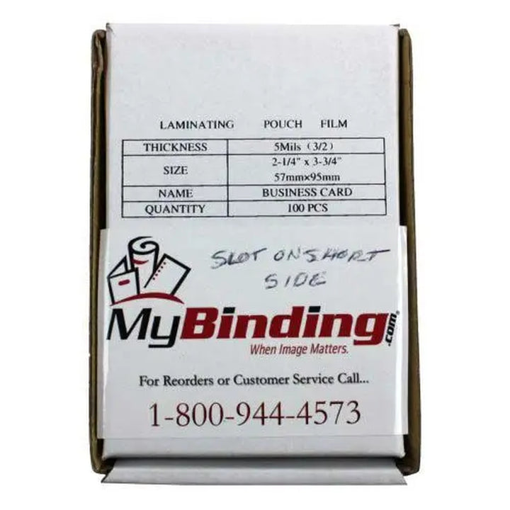 Business Card Pouches with Short Side Slot - 100pk