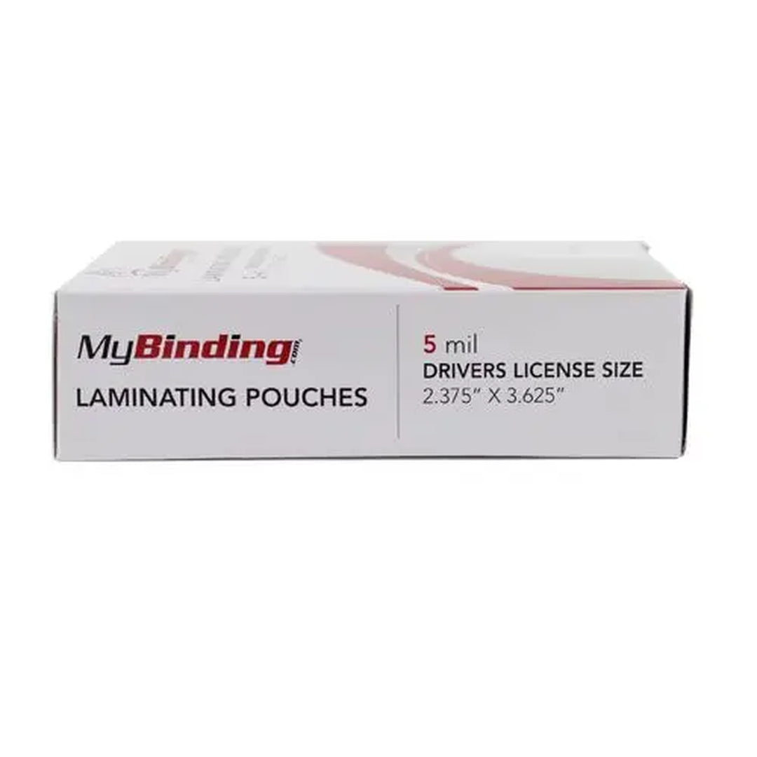 Driver's License 2-3/8" x 3-5/8" Laminating Pouches - 100pk