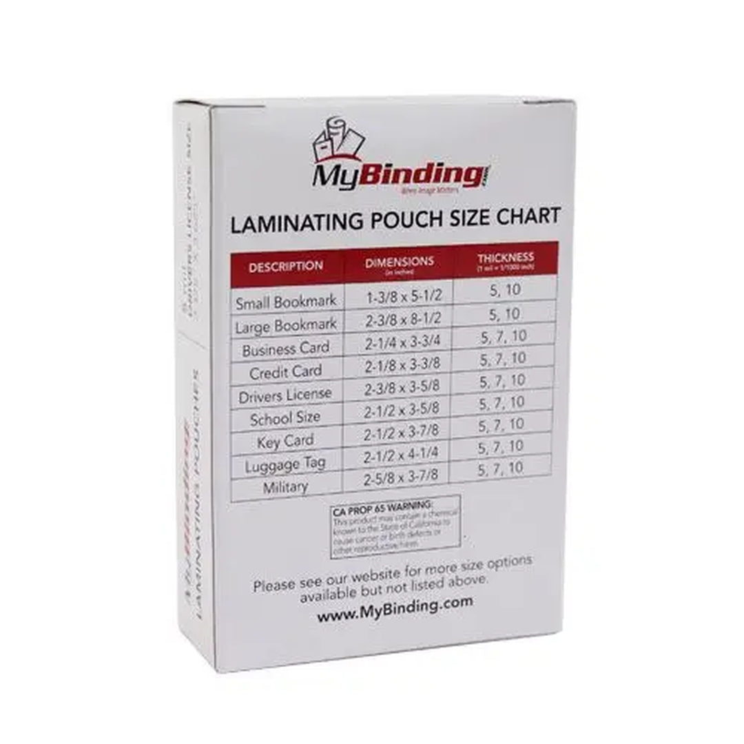 Driver's License 2-3/8" x 3-5/8" Laminating Pouches - 100pk