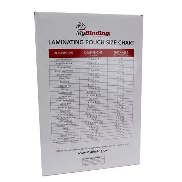 3MIL Menu 11-1/2" x 17-1/2" Laminating Pouches - 100pk
