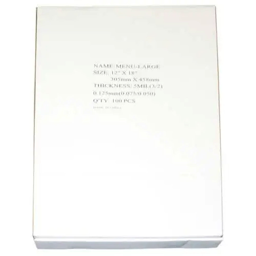 5MIL Large Menu 12" x 18" Pouches - 100pk