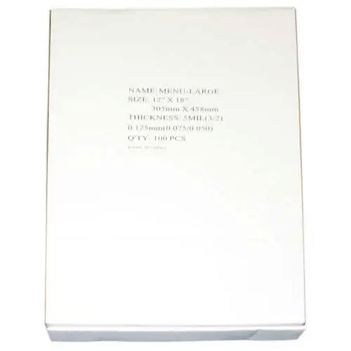 5MIL Large Menu 12" x 18" Pouches - 100pk