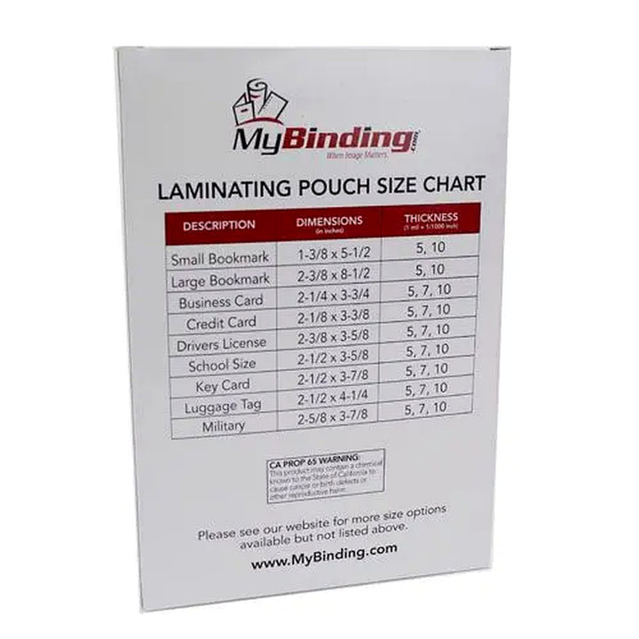 5MIL OBT 6" x 9" Laminating Pouches - 100pk