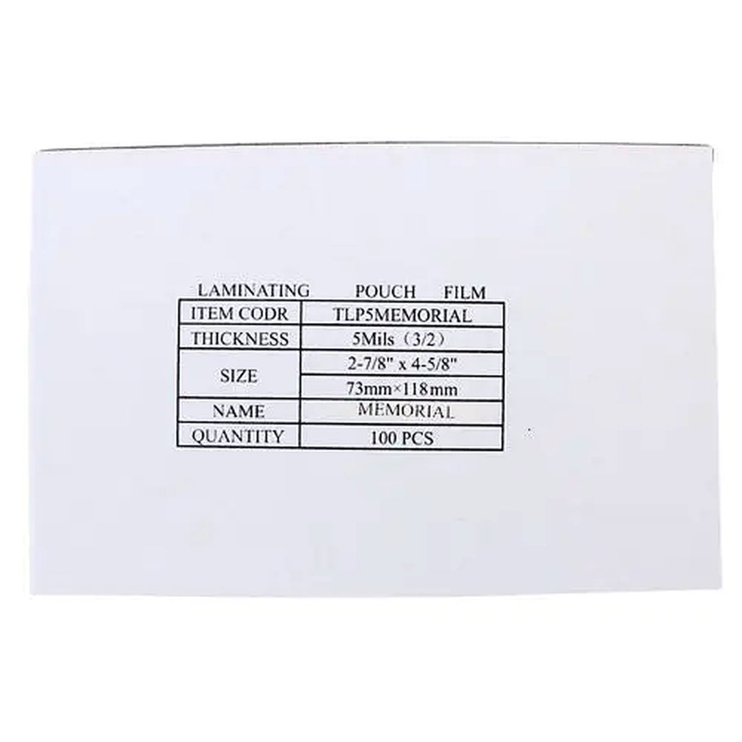 Memorial Card Size Laminating Pouches - 100pk