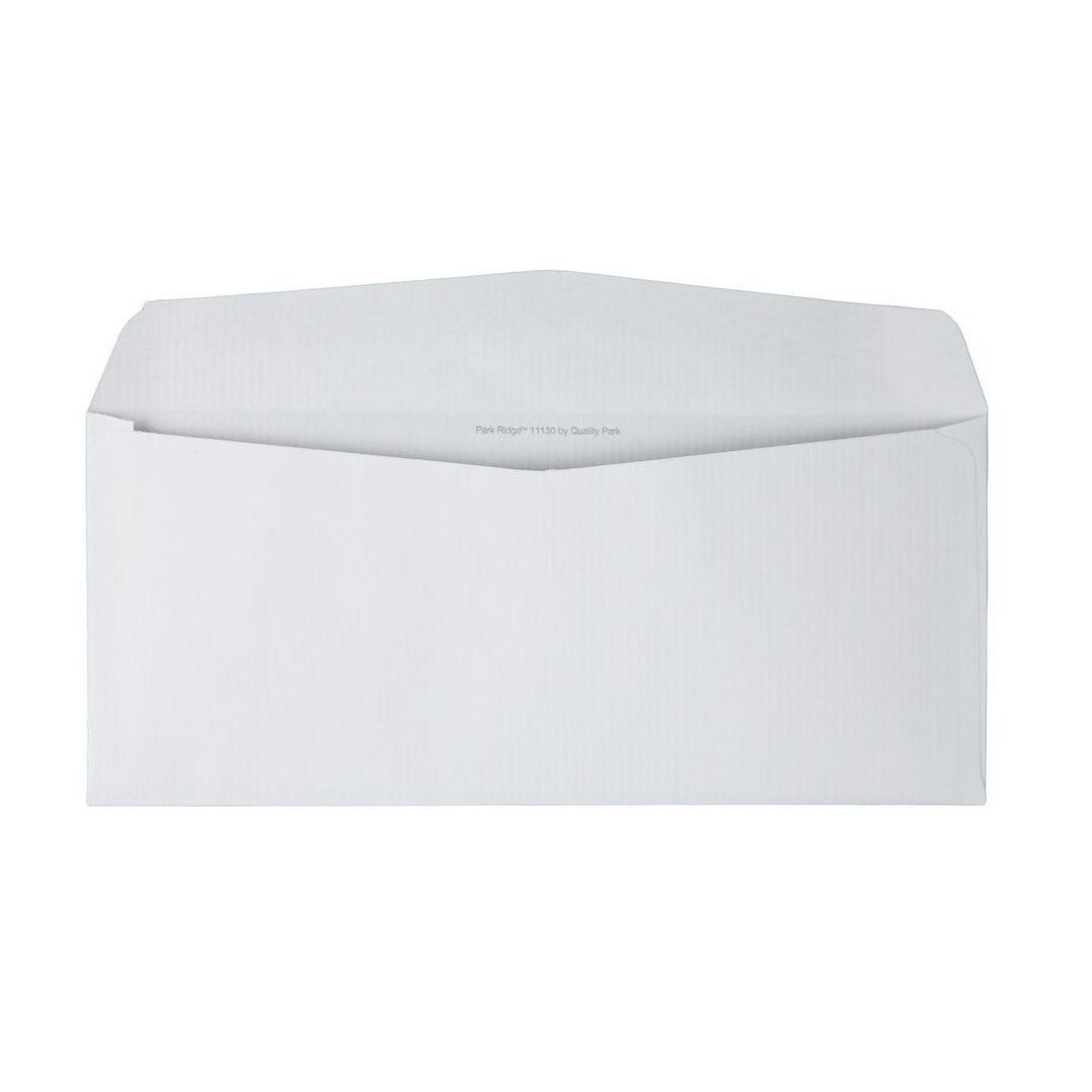 Quality Park® Park Ridge #10 White 4.13" x 9.5" Embossed Executive Envelopes (Gummed Closure) - 500/Box