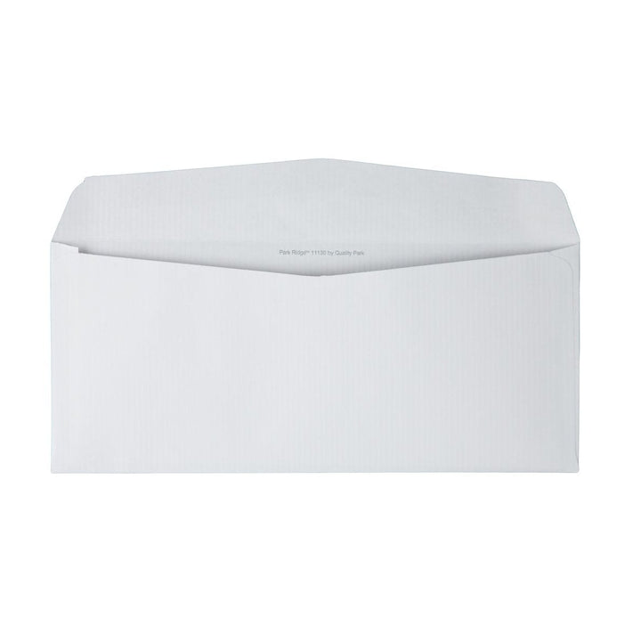 Quality Park® Park Ridge #10 White 4.13" x 9.5" Embossed Executive Envelopes (Gummed Closure) - 500/Box