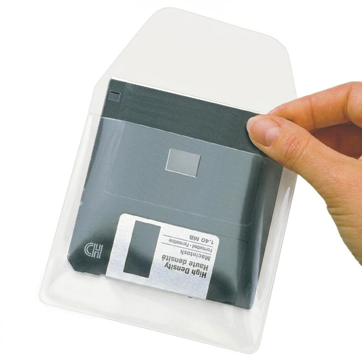 Self-Adhesive Diskette Pockets with Flap - 1000pk