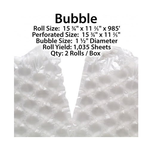Bubble Pack Film Roll for Accel Air 1 and Air 3 Packaging Machines (1035pcs/roll) - 2 Rolls