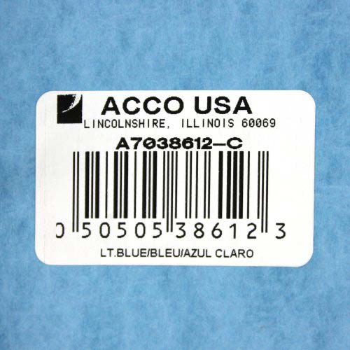 Acco 1" Light Blue PRESSTEX Round Ring Binder - 38612